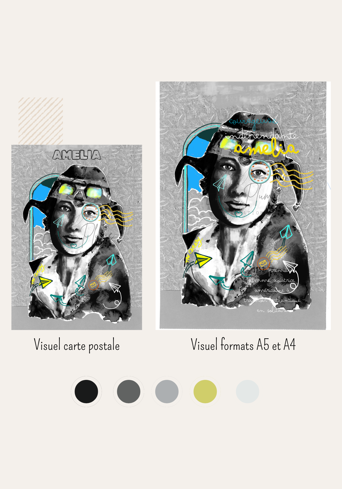 Amelia Earhart - Version pimpée - Print – Image 3