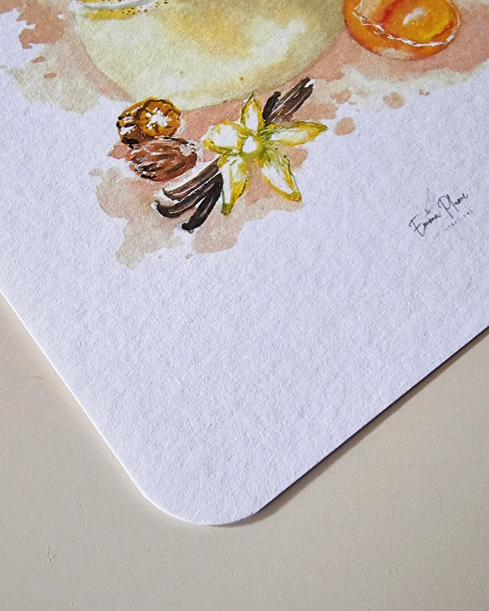 Illustration carte recette lait de poule-détails-Emma plume illustrations