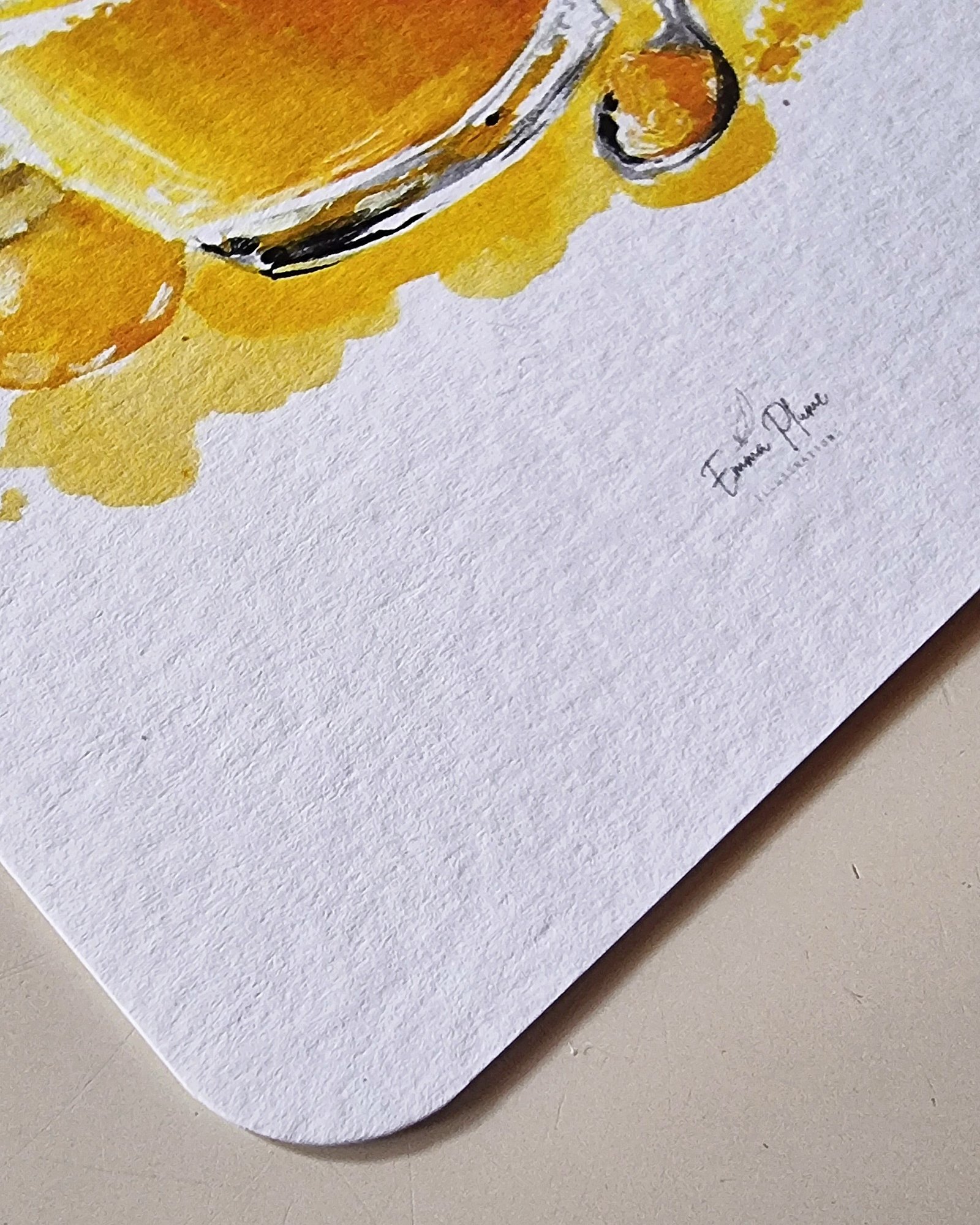 Illustration carte recette lait doré au curcuma-détails-Emma plume illustrations