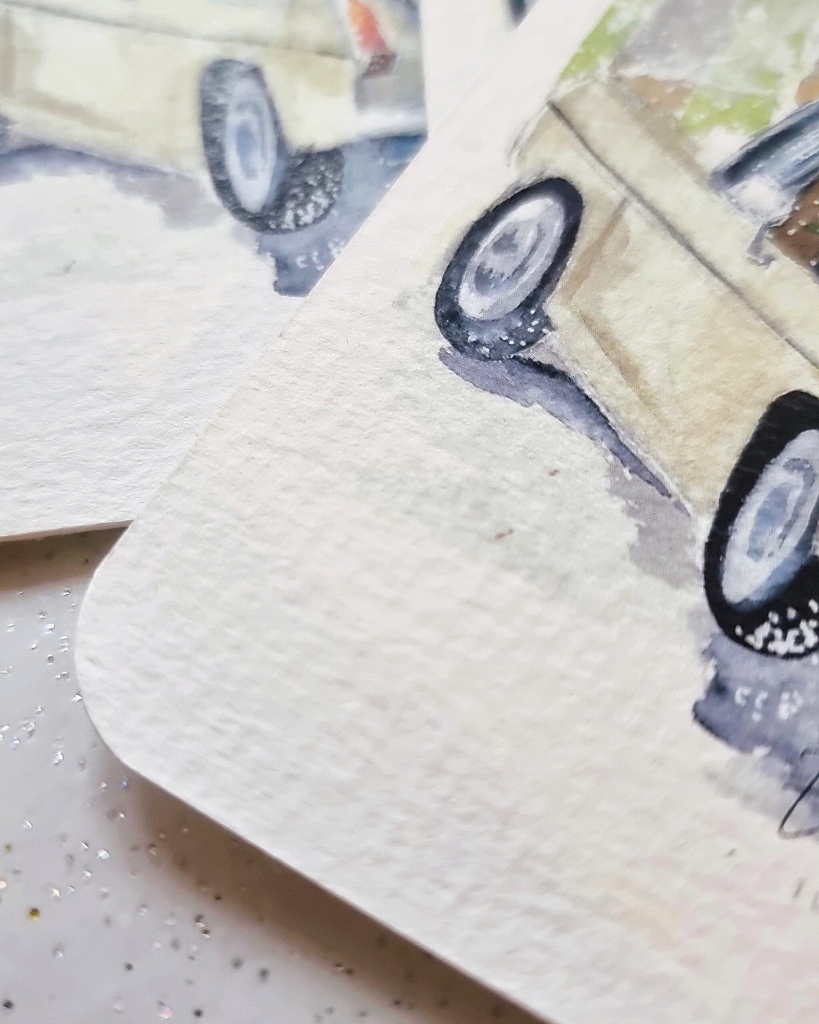 Carte illustrée de Noël : Noël intemporel winter wonderland-détails. Illustration à l'aquarelle-Emma Plume Illustrations